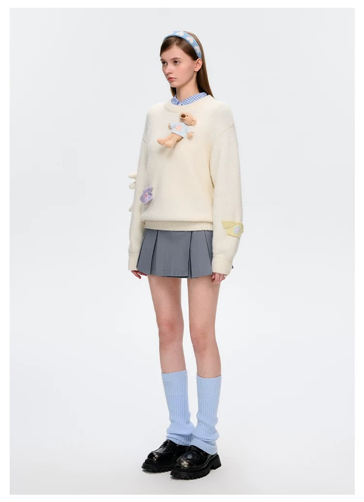 13DE MARZO Wearable Bear Sweater Beige