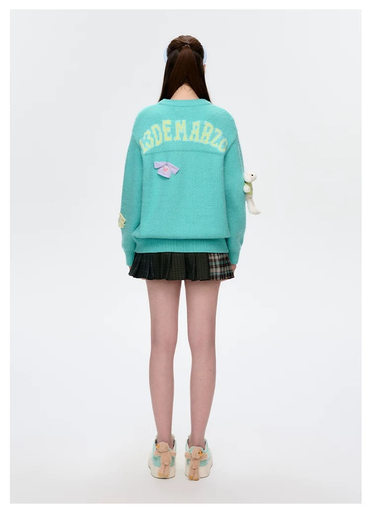 13DE MARZO Wearable Bear Sweater Green