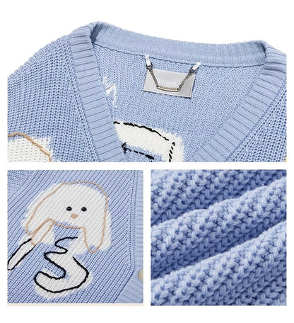 13DE MARZO Doozoo Doodles Cardigan Blue