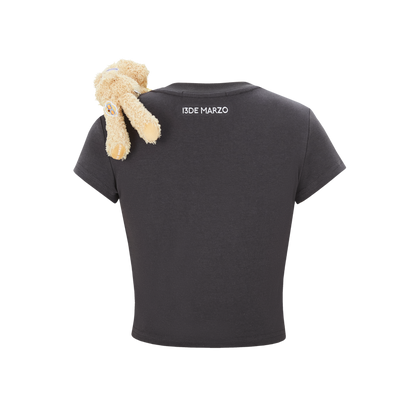 13DE MARZO Bear Stickers Top Grey