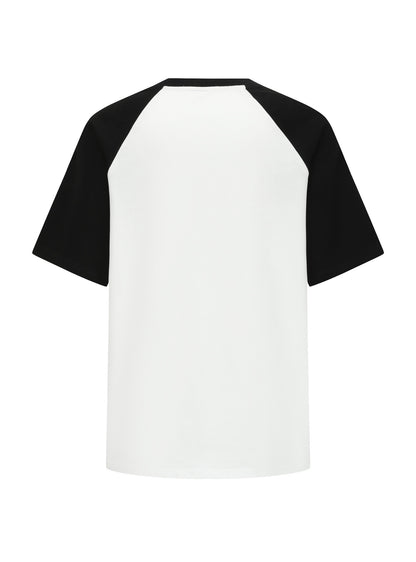 Alexia Sandra Four Bunnies Contrast Color Raglan T-Shirt Black/White
