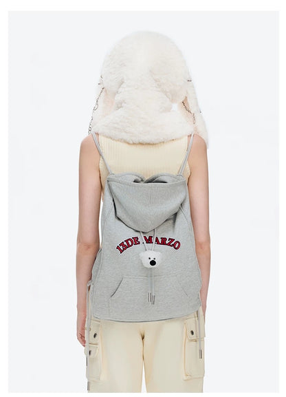 13DE MARZO Doozoo Faux Hoodie String Bag