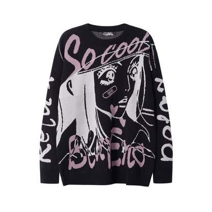 BLUREMO Jacquard Animation Print Sweater