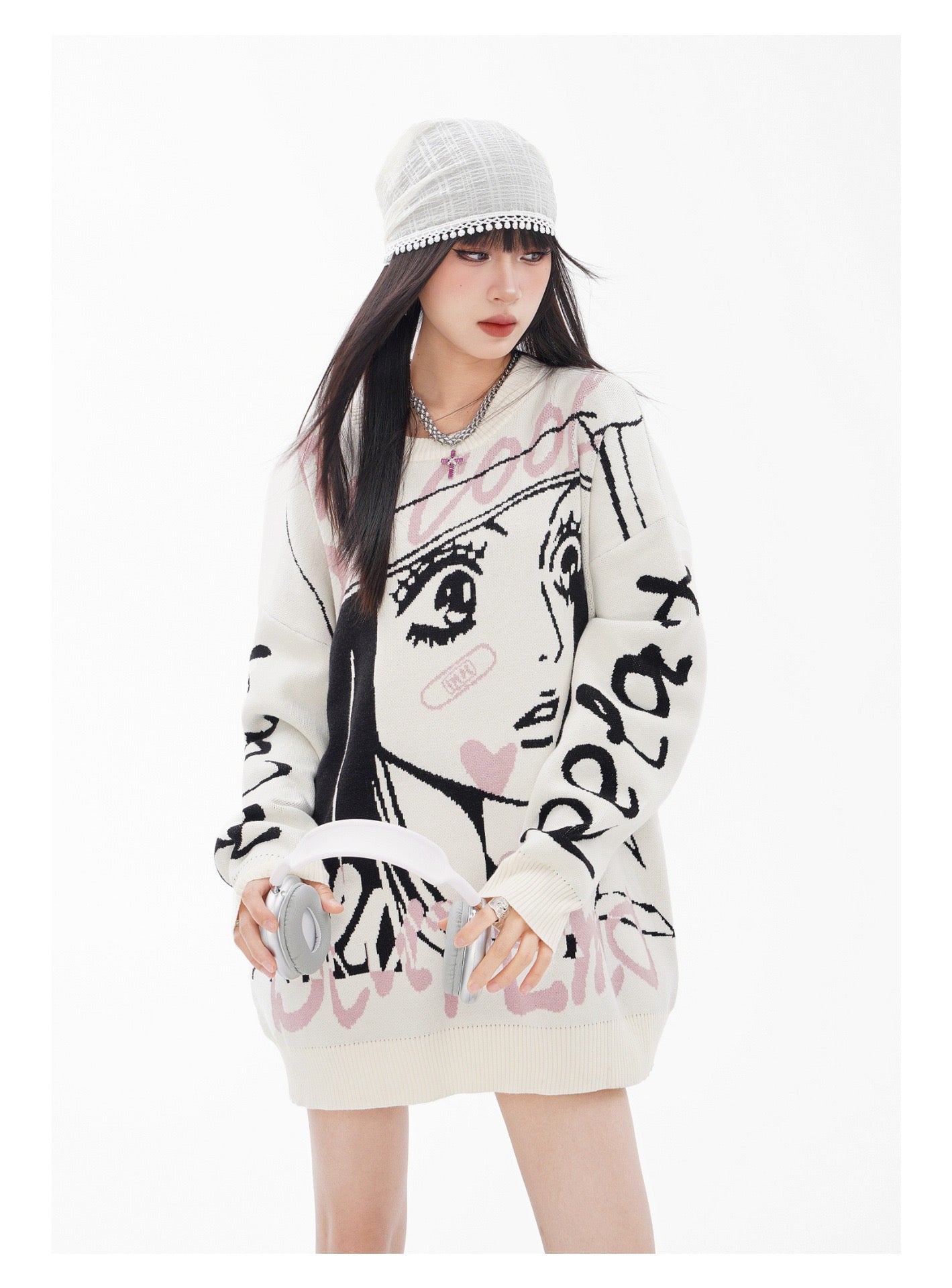 BLUREMO Jacquard Animation Print Sweater