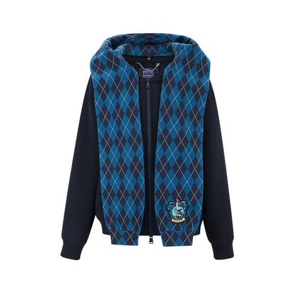 Harry Potter × 13DE MARZO Hogwarts Four Houses Bear Zipper Hoodie Ravenclaw Blue
