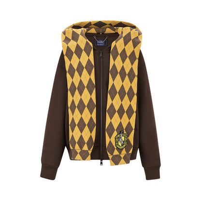 Harry Potter × 13DE MARZO Hogwarts Four Houses Bear Zipper Hoodie Hufflepuff Yellow