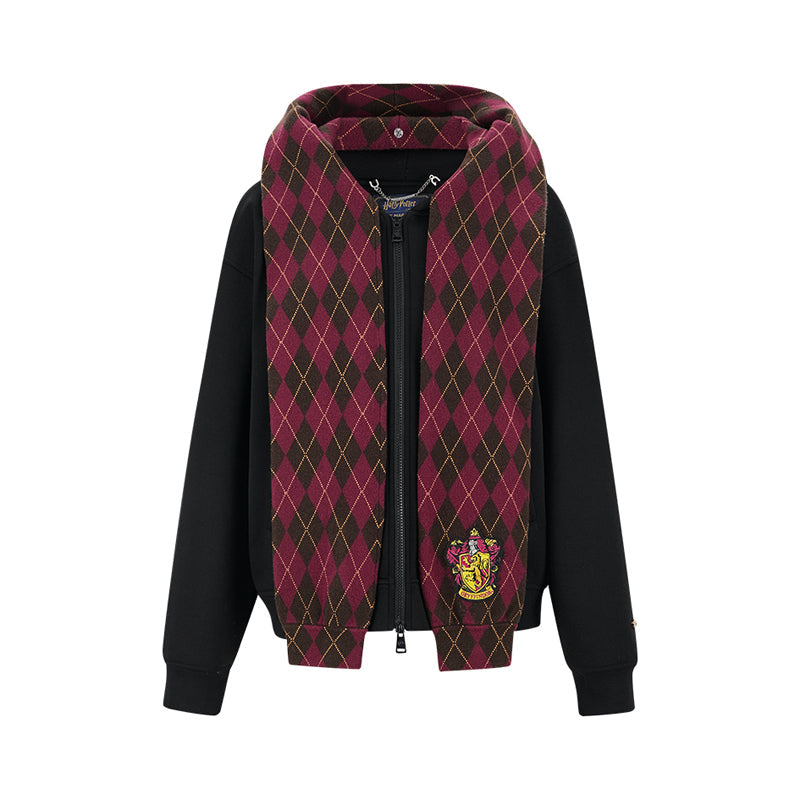Harry Potter × 13DE MARZO Hogwarts Four Houses Bear Zipper Hoodie Gryffindo Red