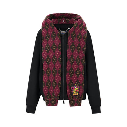Harry Potter × 13DE MARZO Hogwarts Four Houses Bear Zipper Hoodie Gryffindo Red