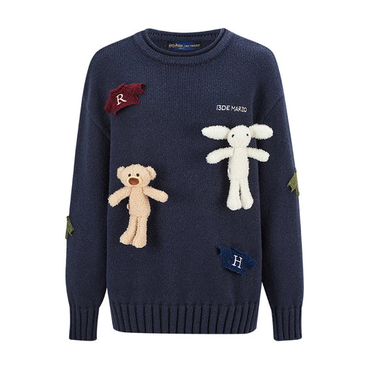 Harry Potter × 13DE MARZO Harry and Weasley Vintage Sweater Navy Blue