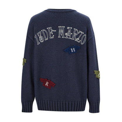Harry Potter × 13DE MARZO Harry and Weasley Vintage Sweater Navy Blue