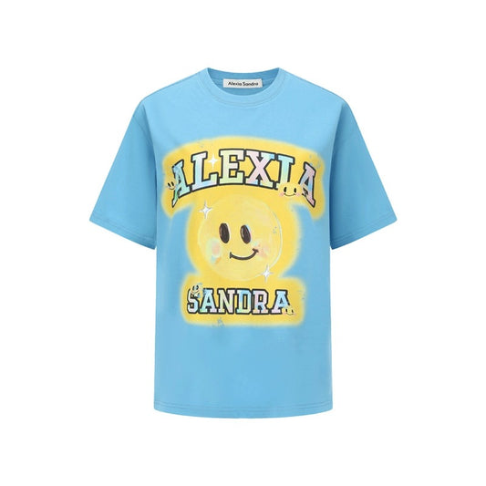 Alexia Sandra Glowing Smiley Face T-Shirt Blue