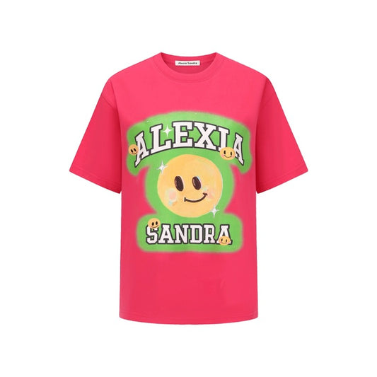 Alexia Sandra Glowing Smiley Face T-Shirt Red