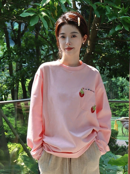 Alexia Sandra Strawberry Pocket Sweater Pink