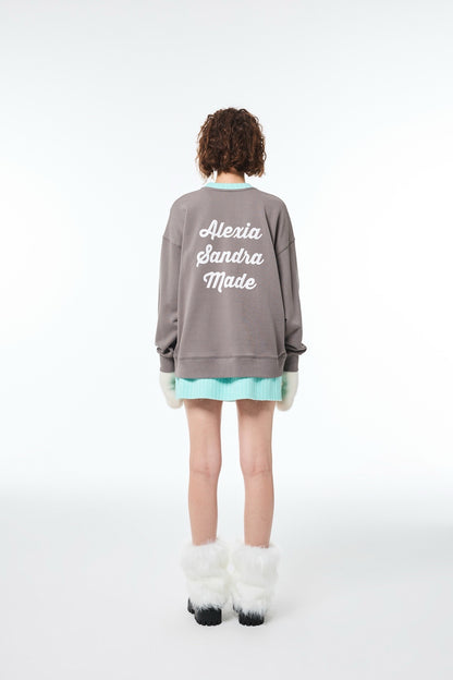 Alexia Sandra Simple Line Strawberry Sweater Grey