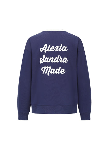 Alexia Sandra Simple Line Strawberry Sweater Navy