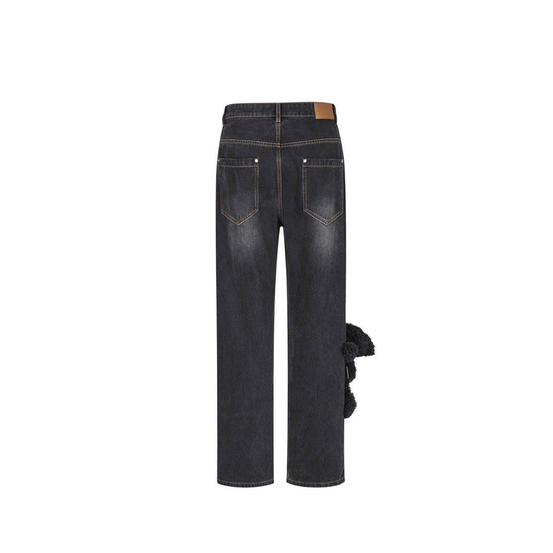 13DE MARZO Bear Base Washed Jeans Black