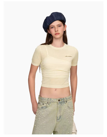 Ann Andelman Apricot Knitted Lightweight T-shirt