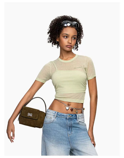 Ann Andelman Green Knitted Lightweight T-shirt