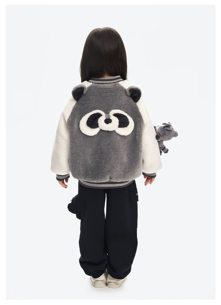 13DE MARZO Raccoon BabyBear Baseball Jacket Grey