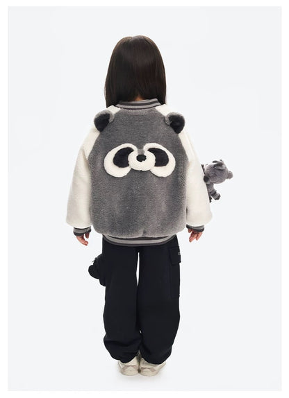 13DE MARZO Raccoon BabyBear Baseball Jacket Grey