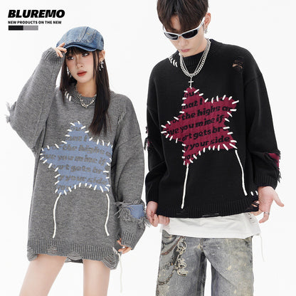 BLUREMO Star String Words Sweater