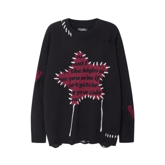 BLUREMO Star String Words Sweater