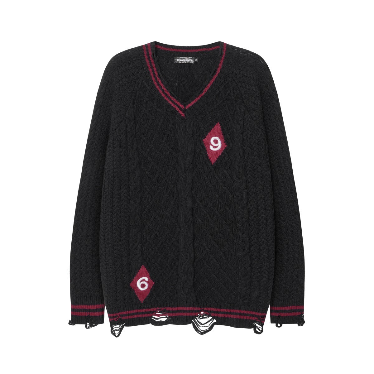 BLUREMO Retro College Versatile V-neck Knitted Sweater