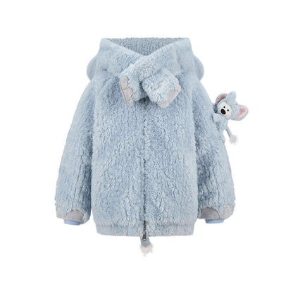13DE MARZO Elephant BabyBear Scarf Jacket Blue
