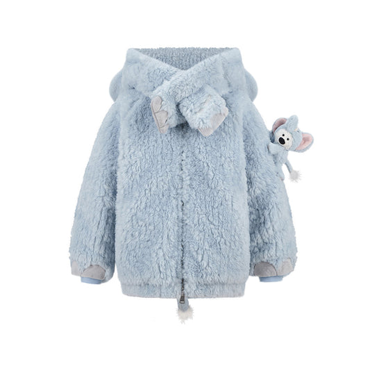 13DE MARZO Elephant BabyBear Scarf Jacket Blue