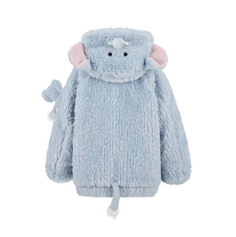 13DE MARZO Elephant BabyBear Scarf Jacket Blue