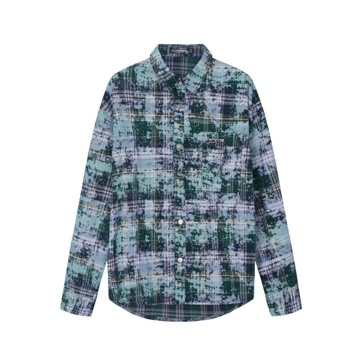 BLUREMO Retro Pocket Plaid Long Sleeve Shirt