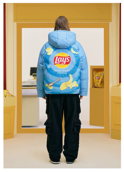 13DE MARZO X Lay's Flavor Down Jacket Blue