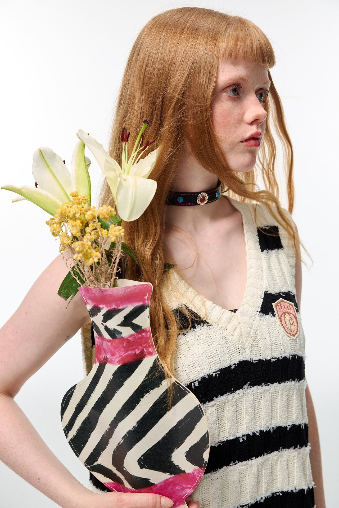 Alexia Sandra Badge Stripe Knit Sleeveless Dress