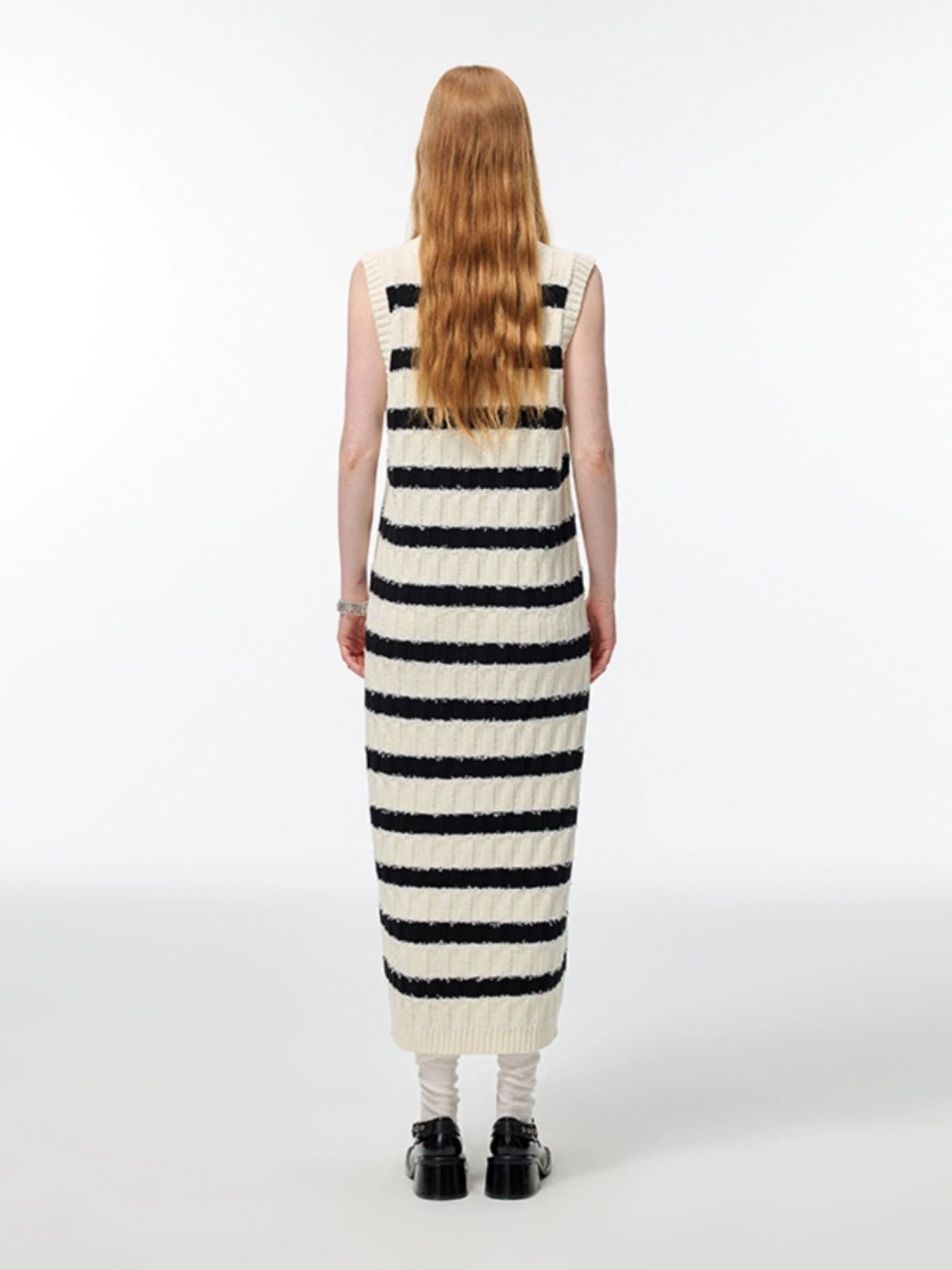 Alexia Sandra Badge Stripe Knit Sleeveless Dress