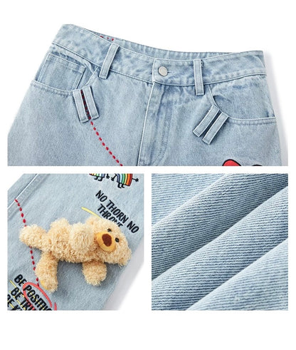 13DE MARZO Matthew Langille Travel Bear Flare Jeans Blue