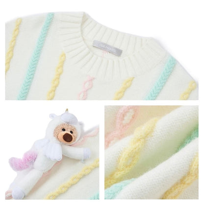 13DE MARZO Unicorn Bear Sweater Beige