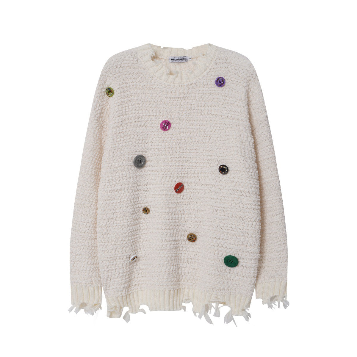 BLUREMO Street Style Yarn Pin Knitted Sweater