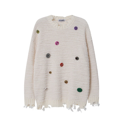 BLUREMO Street Style Yarn Pin Knitted Sweater