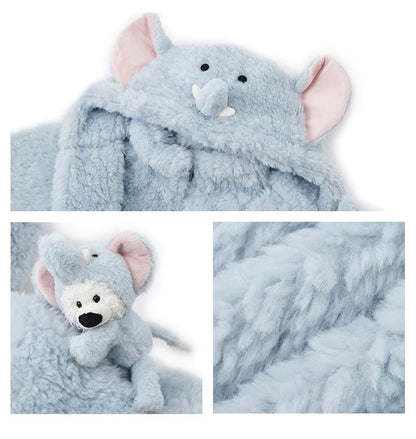 13DE MARZO Elephant BabyBear Scarf Jacket Blue