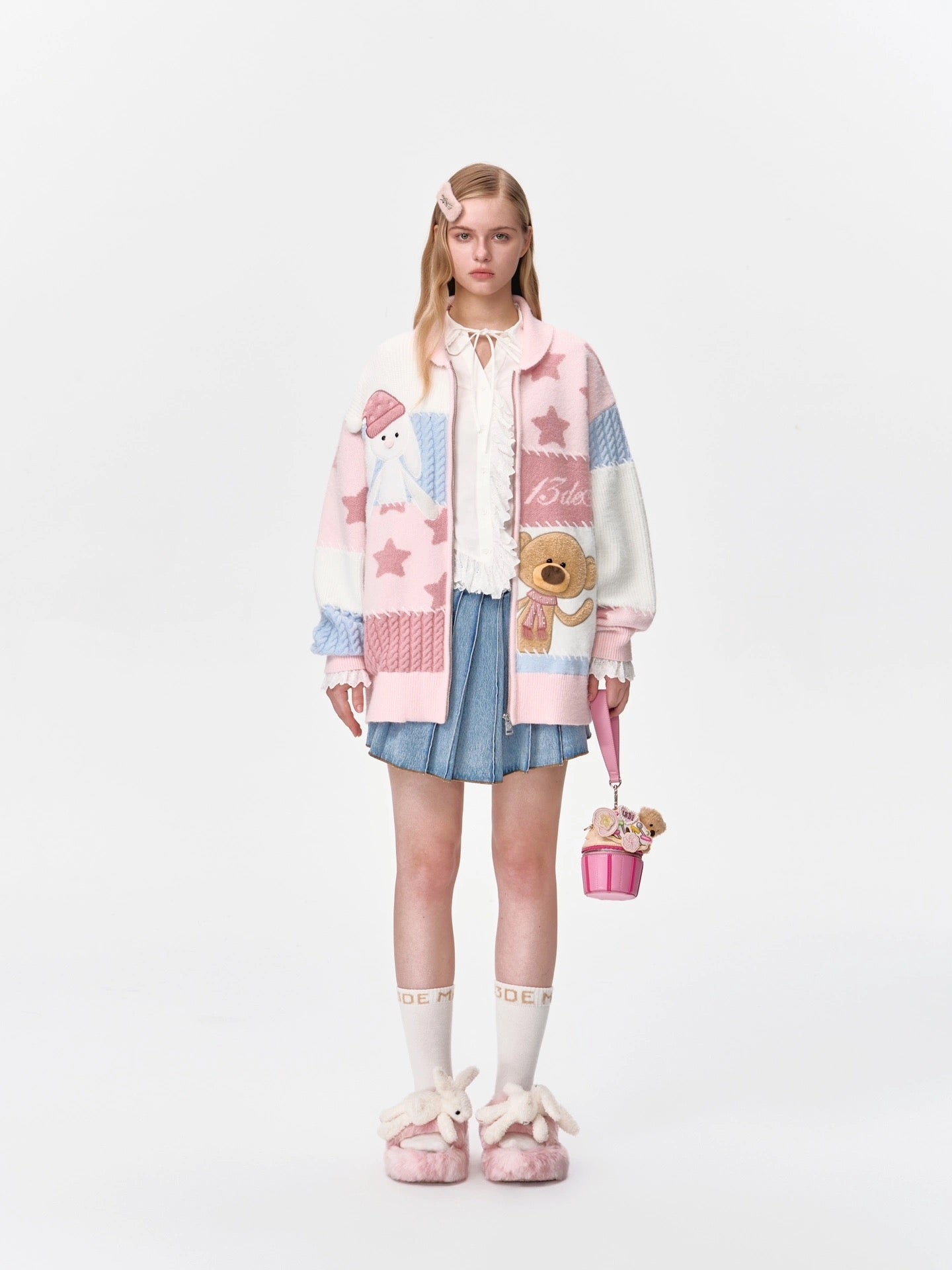 13DE MARZO Doozoo Window Coat Pink