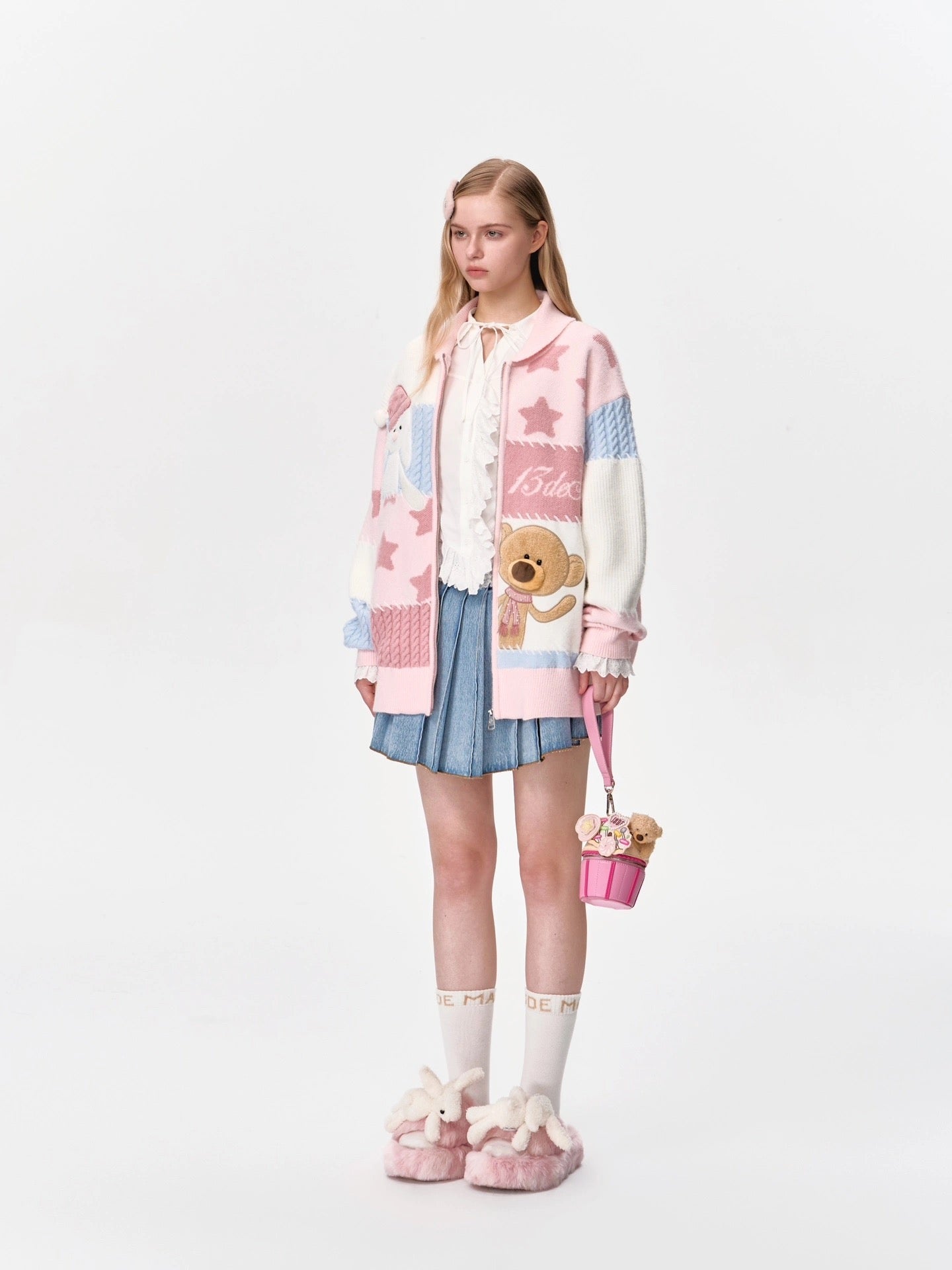 13DE MARZO Doozoo Window Coat Pink