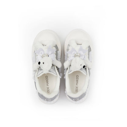 13DE MARZO Bear Lace Biscuits Sneakers Silver