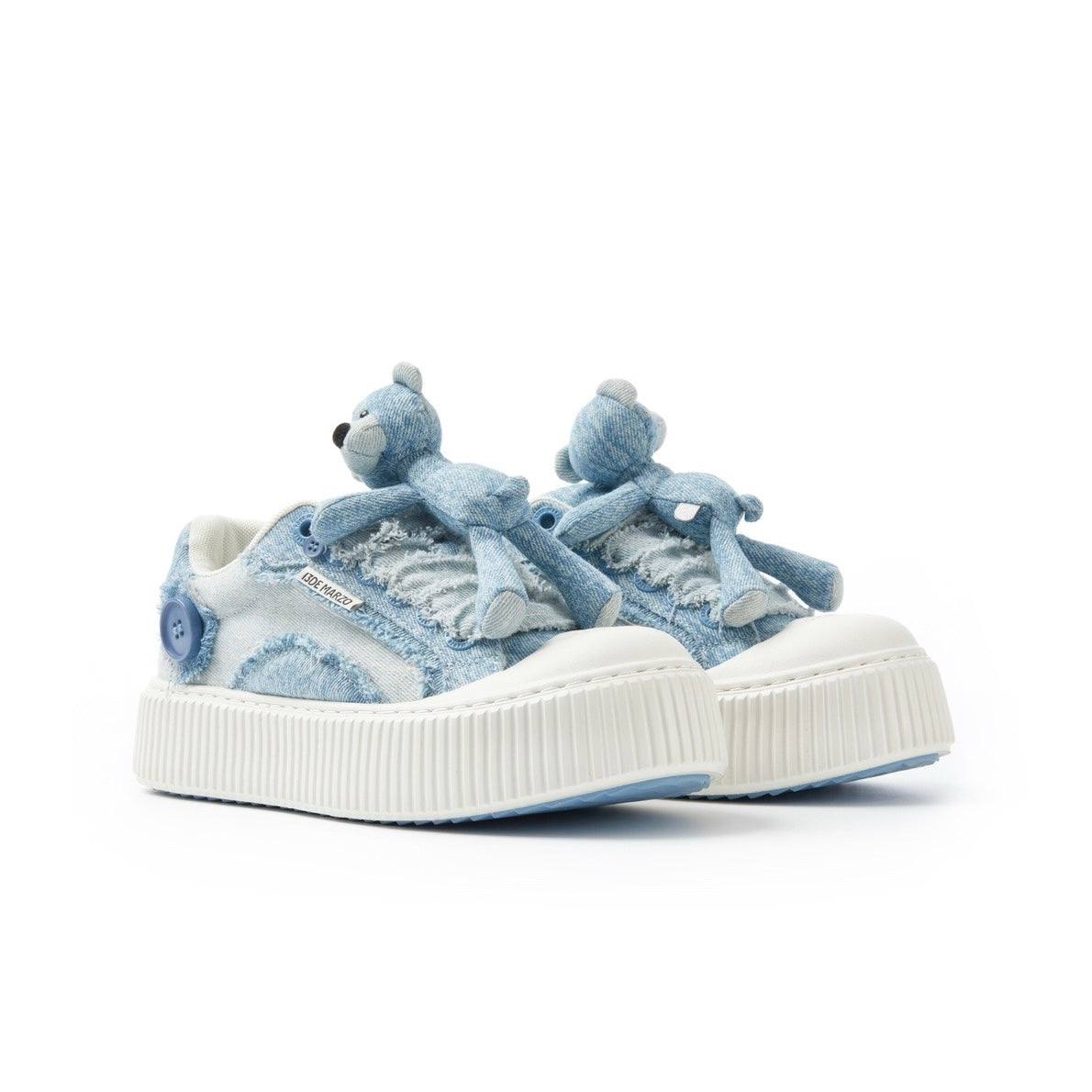 13DE MARZO Bear Denim Biscuits Sneakers Blue