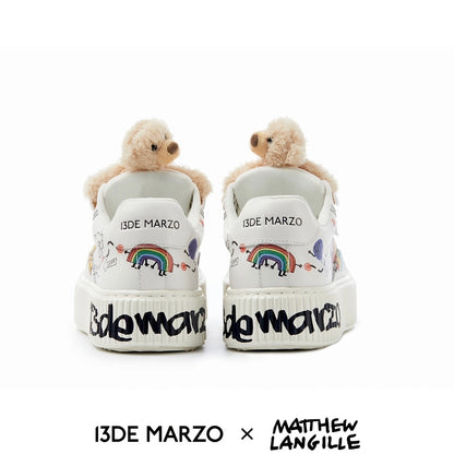 13DE MARZO Matthew Langille Bear Biscuits Sneakers White