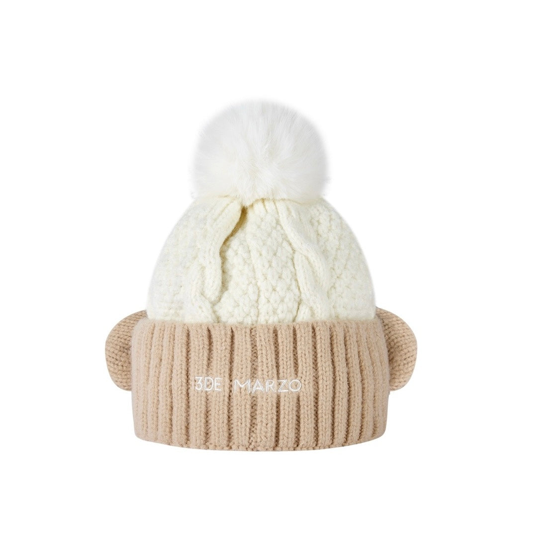 13DE MARZO Bear Snowball Beanie Beige