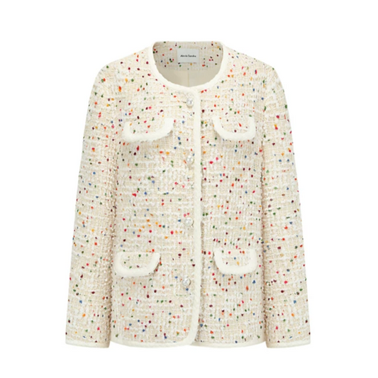 Alexia Sandra Rainbow Sprinkle Dots Tweed Jacket