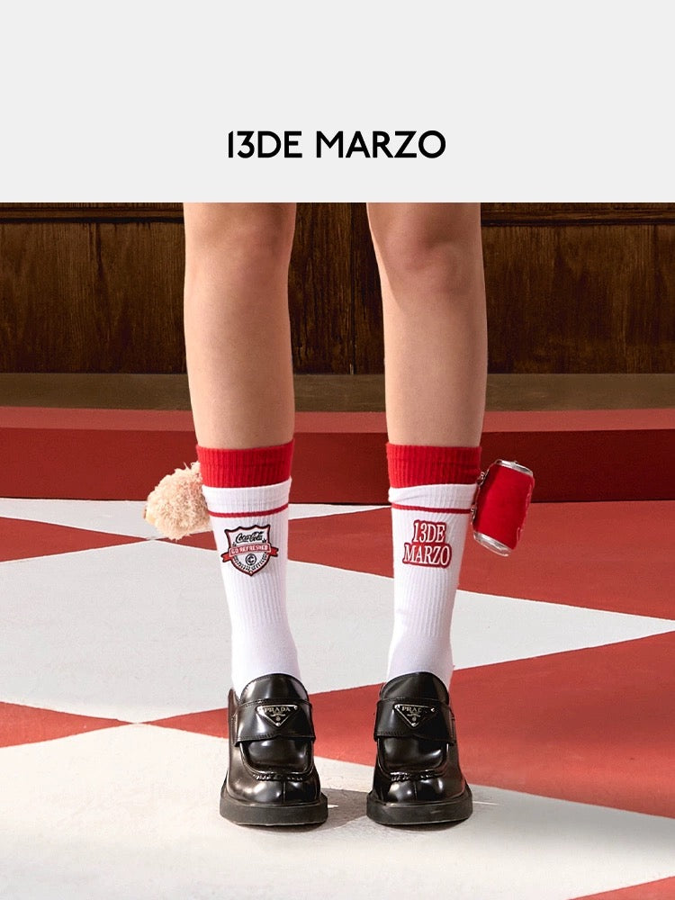 13DE MARZO x Coca-Cola Bear Double Socks White