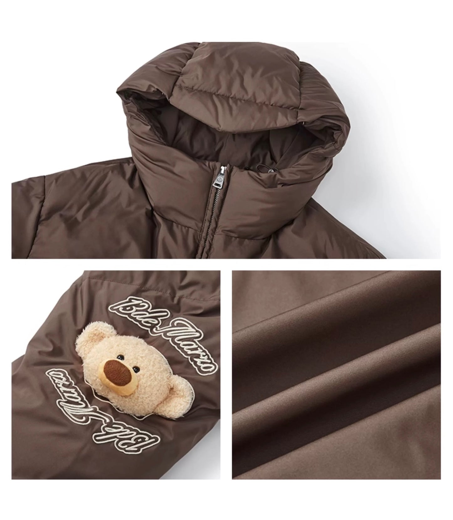 13DE MARZO Elbow Bear Down Jacket Brown