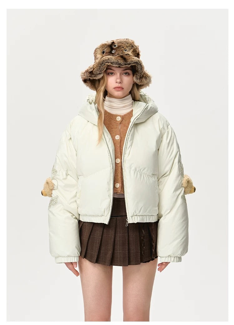 13DE MARZO Elbow Bear Down Jacket White