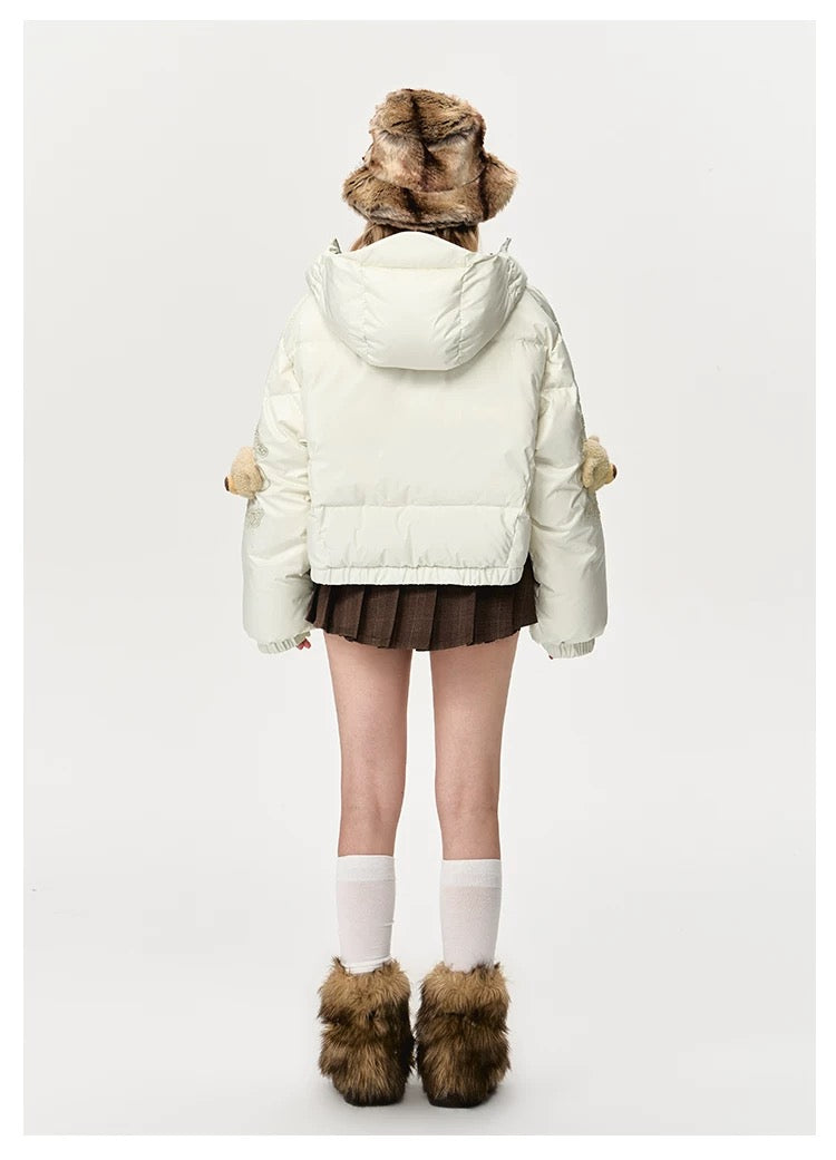 13DE MARZO Elbow Bear Down Jacket White